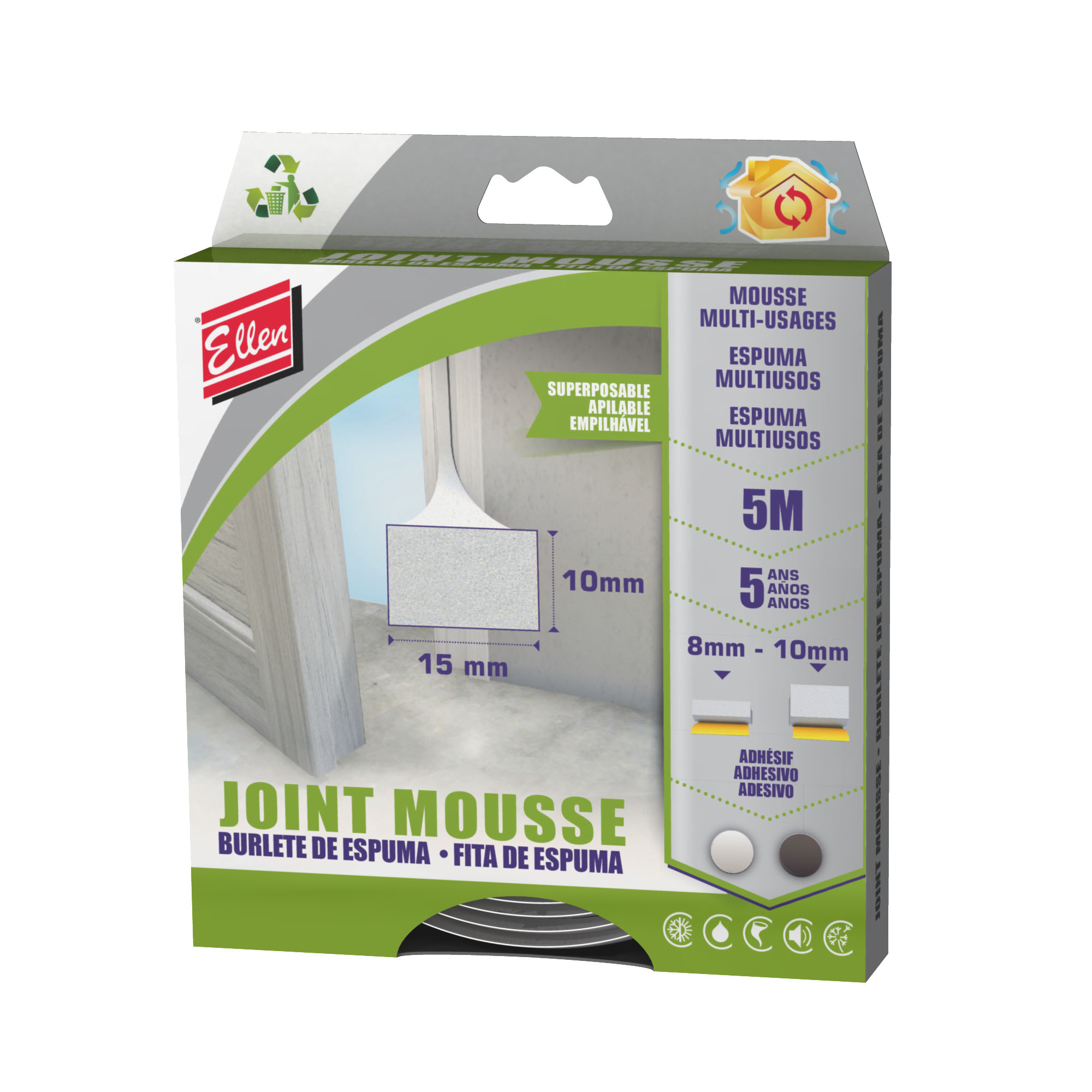 Joint mousse multiusage Blanc 5M